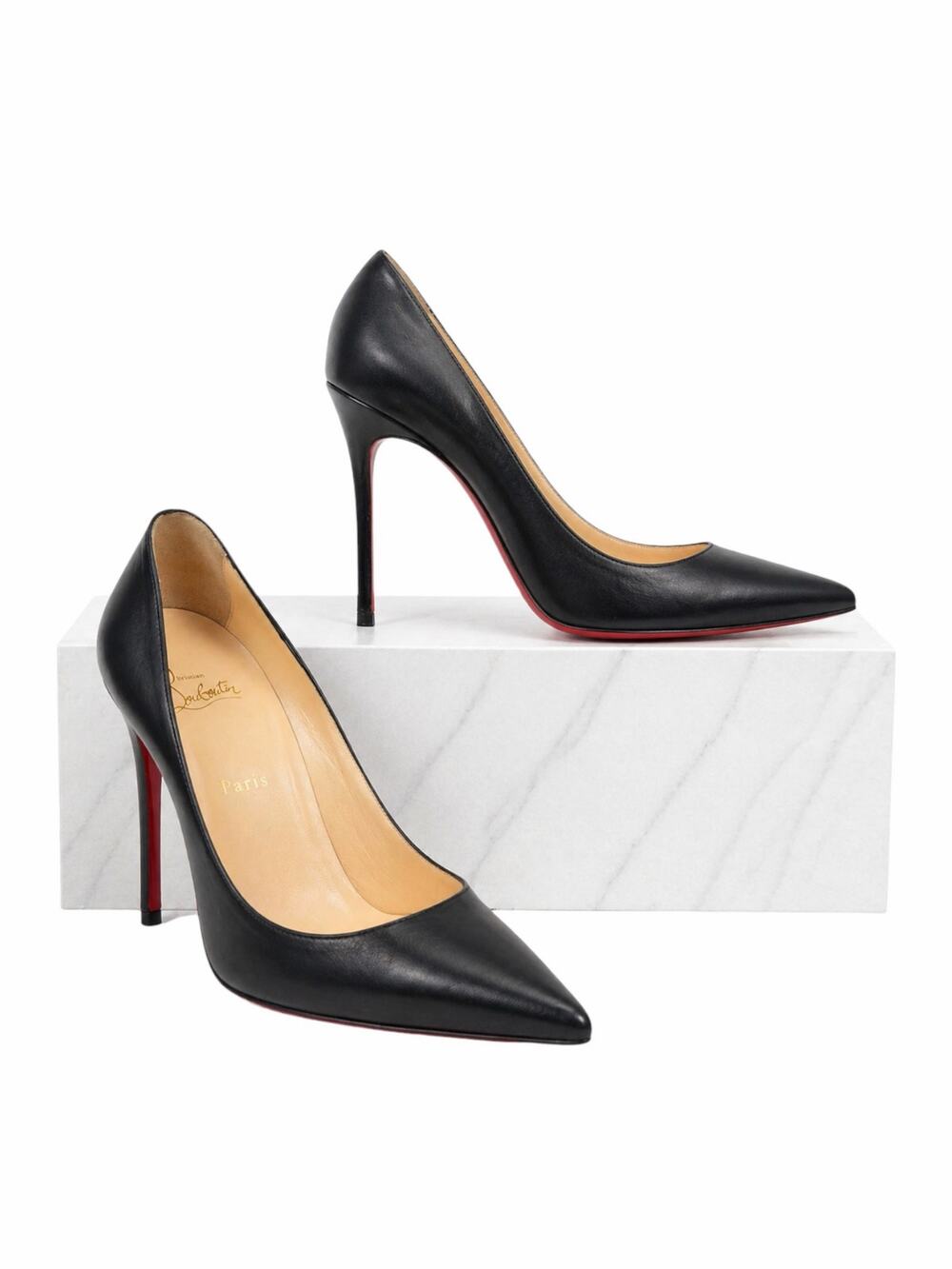 Christian Louboutin Decollete 554 100mm Kid Leather Pump Black Size 42